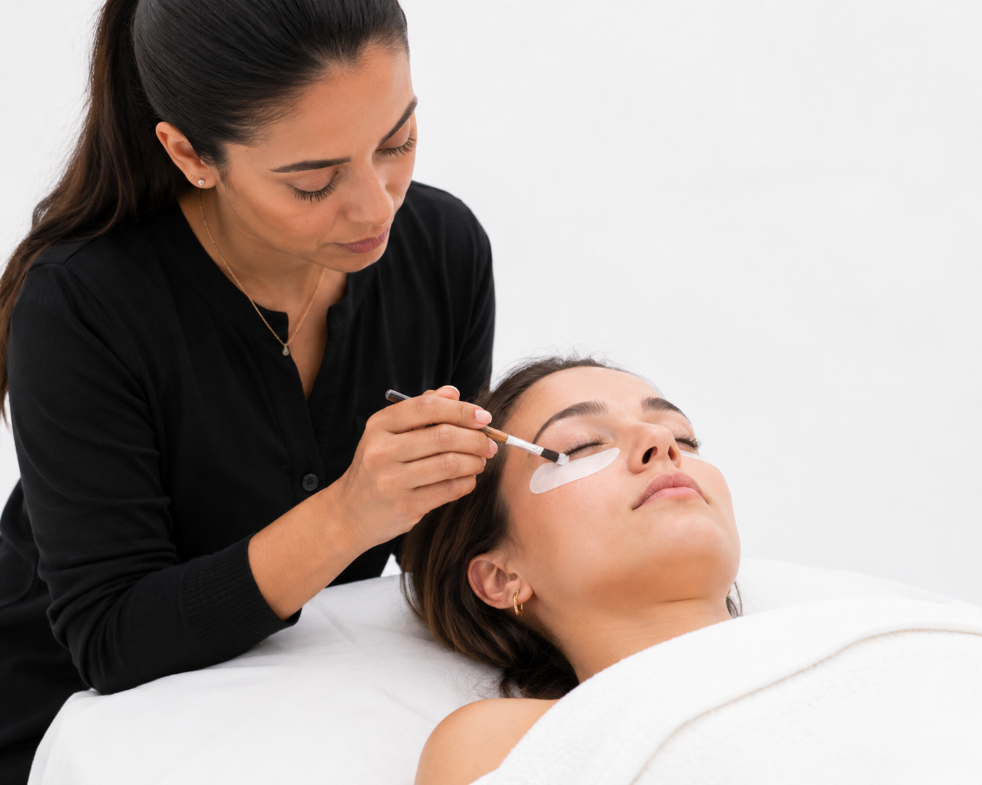 Model receiving facial massage at Wrapture Beauty Academy
